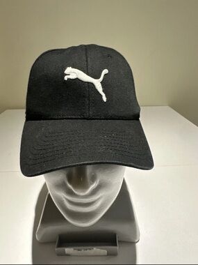 Puma Black Cap with White Puma Logo